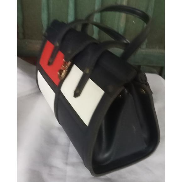 Vintage 1950s/60's Spilene Purse Red White Blue Faux Leather Handbag - Picture 2 of 7